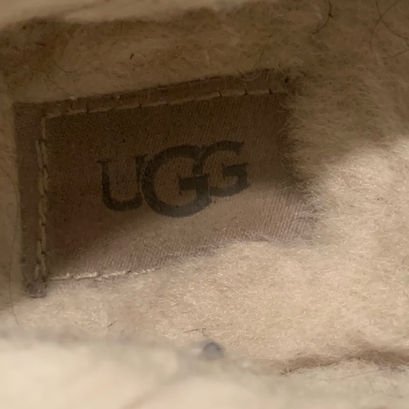 Ugg ANSLEY Hickory Sand suede shearling slipper shoes slip on women's size 7 - Picture 7 of 8